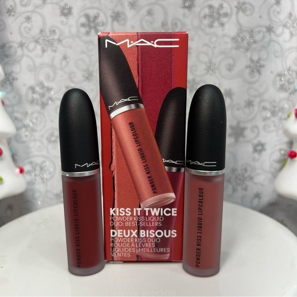 MAC Cosmetics Kiss It Twice Lipstick Kit - Best Sellers - Powder Kiss Liquid Lip - Picture 1 of 7